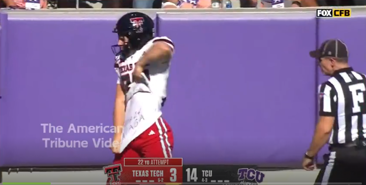 WATCH: Texas Tech Kicker Scores Trick Touchdown, Displays Pro-Trump Message