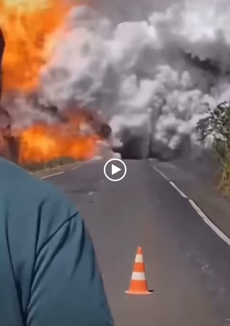 “Explosive Nightmare: Gas Truck Goes Up in Flames!”